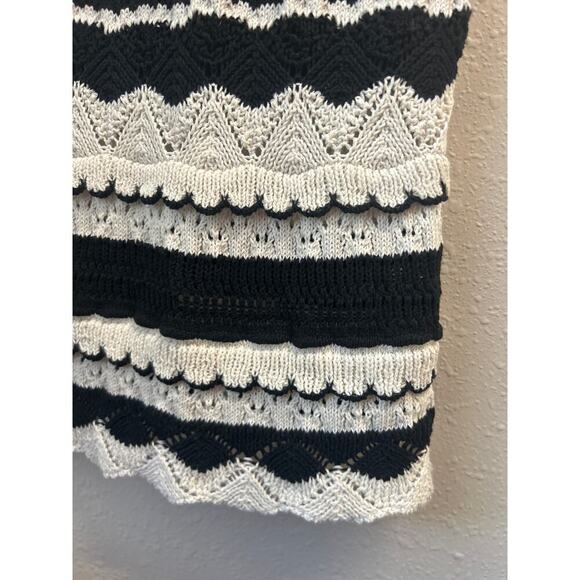 NWT Anthropologie Textured Knit Black White Midi Skirt size XXS Petite msrp $168 - Picture 4 of 14